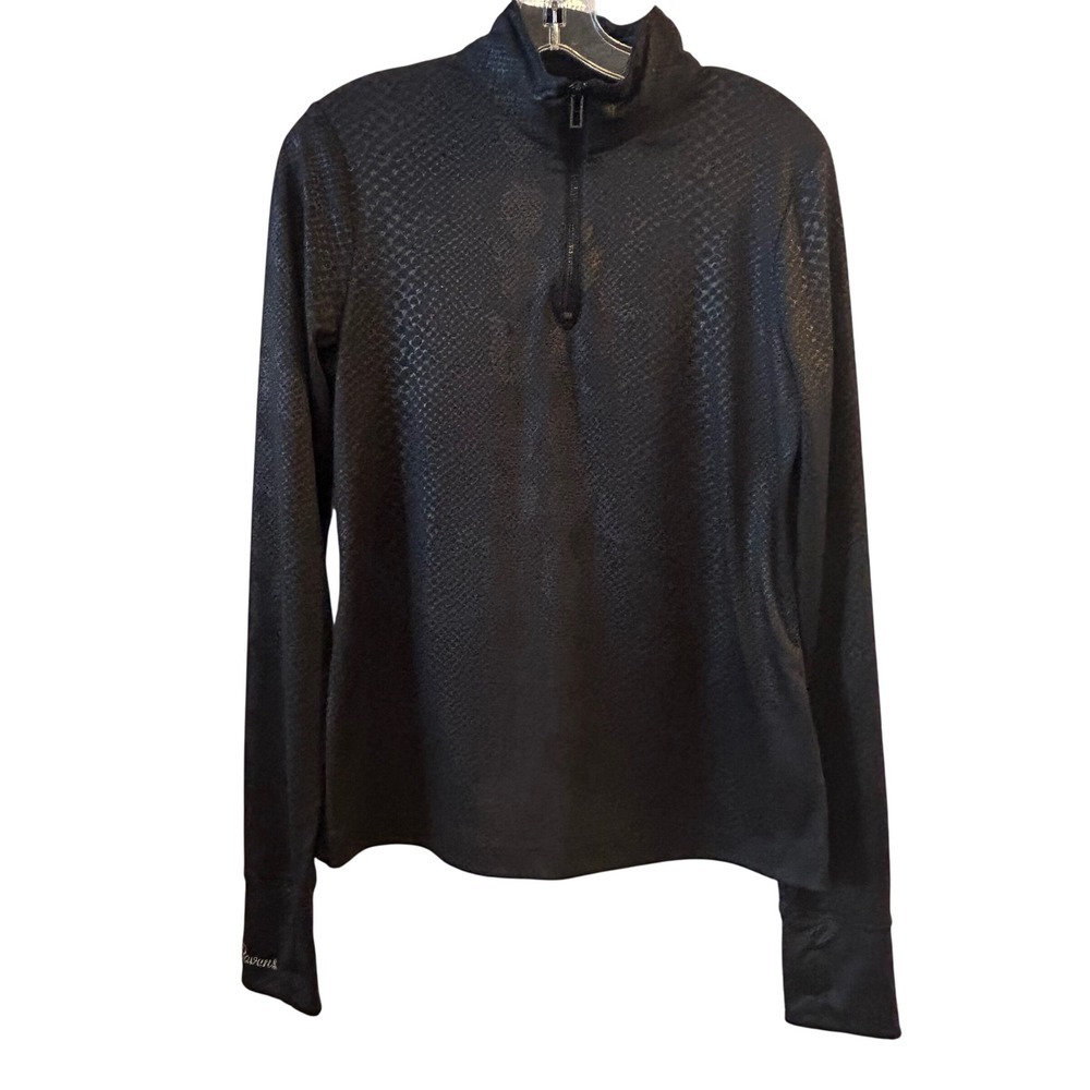 NFL Baltimore Ravens All Sport Couture Womens Black Snakeskin Quarter‎ Zip Large